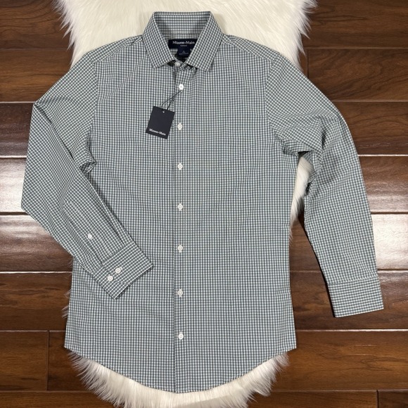 Mizzen + Main Men's Size Small Fir Winston Trim Fit Leeward Button Up Shirt L/S